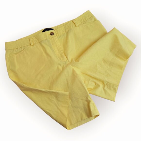 Talbots The Perfect Short Lemon Yellow Cotton Shorts 12 - Picture 1 of 6